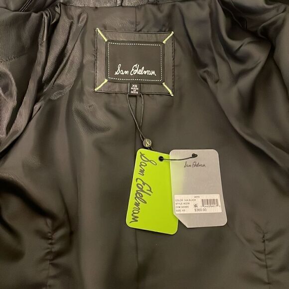 Sam Edelman genuine lamb leather biker jacket size XS, NWT - Picture 9 of 11
